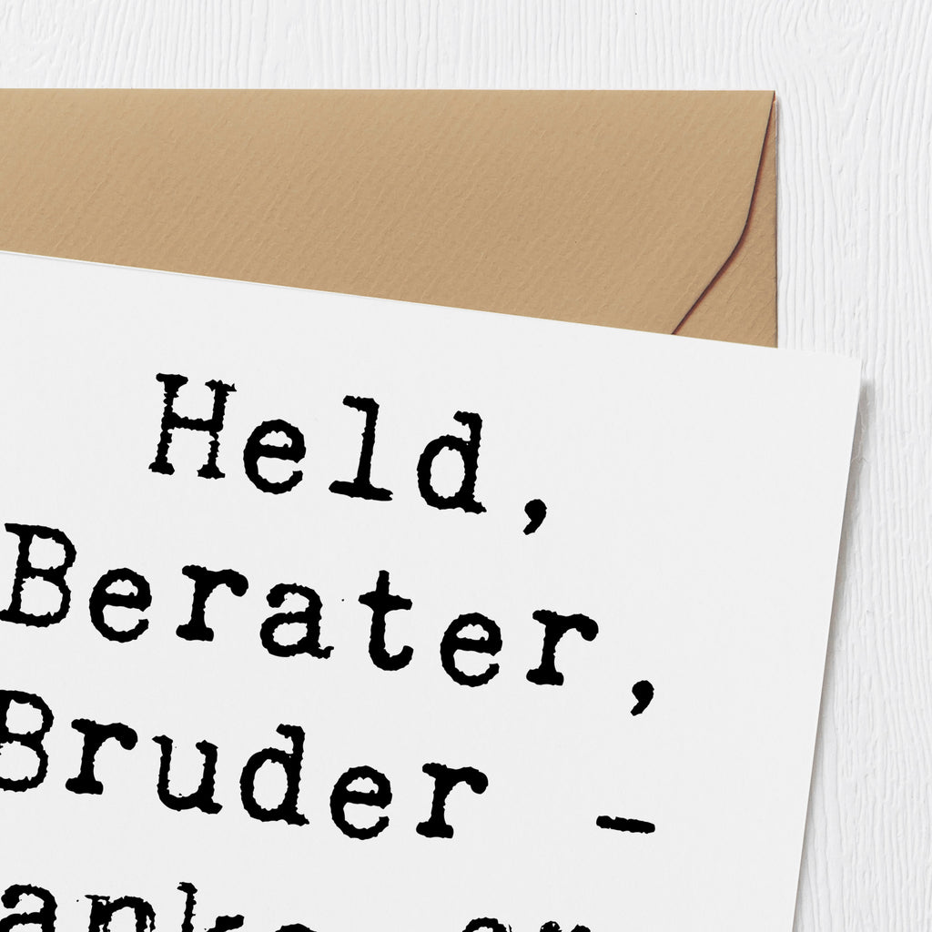 Deluxe Karte Held, Berater, Bruder - Danke für alles! Karte, Grußkarte, Klappkarte, Einladungskarte, Glückwunschkarte, Hochzeitskarte, Geburtstagskarte, Hochwertige Grußkarte, Hochwertige Klappkarte