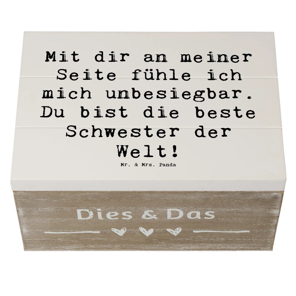 Holzkiste Mit dir an meiner Seite fühle ich mich unbesiegbar. Du bist die beste Schwester der Welt! Holzkiste, Kiste, Schatzkiste, Truhe, Schatulle, XXL, Erinnerungsbox, Erinnerungskiste, Dekokiste, Aufbewahrungsbox, Geschenkbox, Geschenkdose