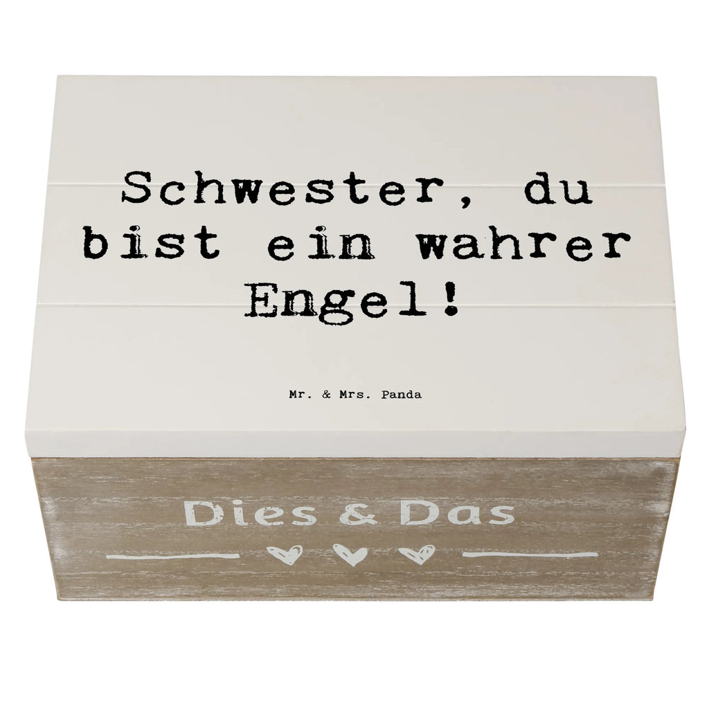 Holzkiste Schwester, du bist ein wahrer Engel! Holzkiste, Kiste, Schatzkiste, Truhe, Schatulle, XXL, Erinnerungsbox, Erinnerungskiste, Dekokiste, Aufbewahrungsbox, Geschenkbox, Geschenkdose