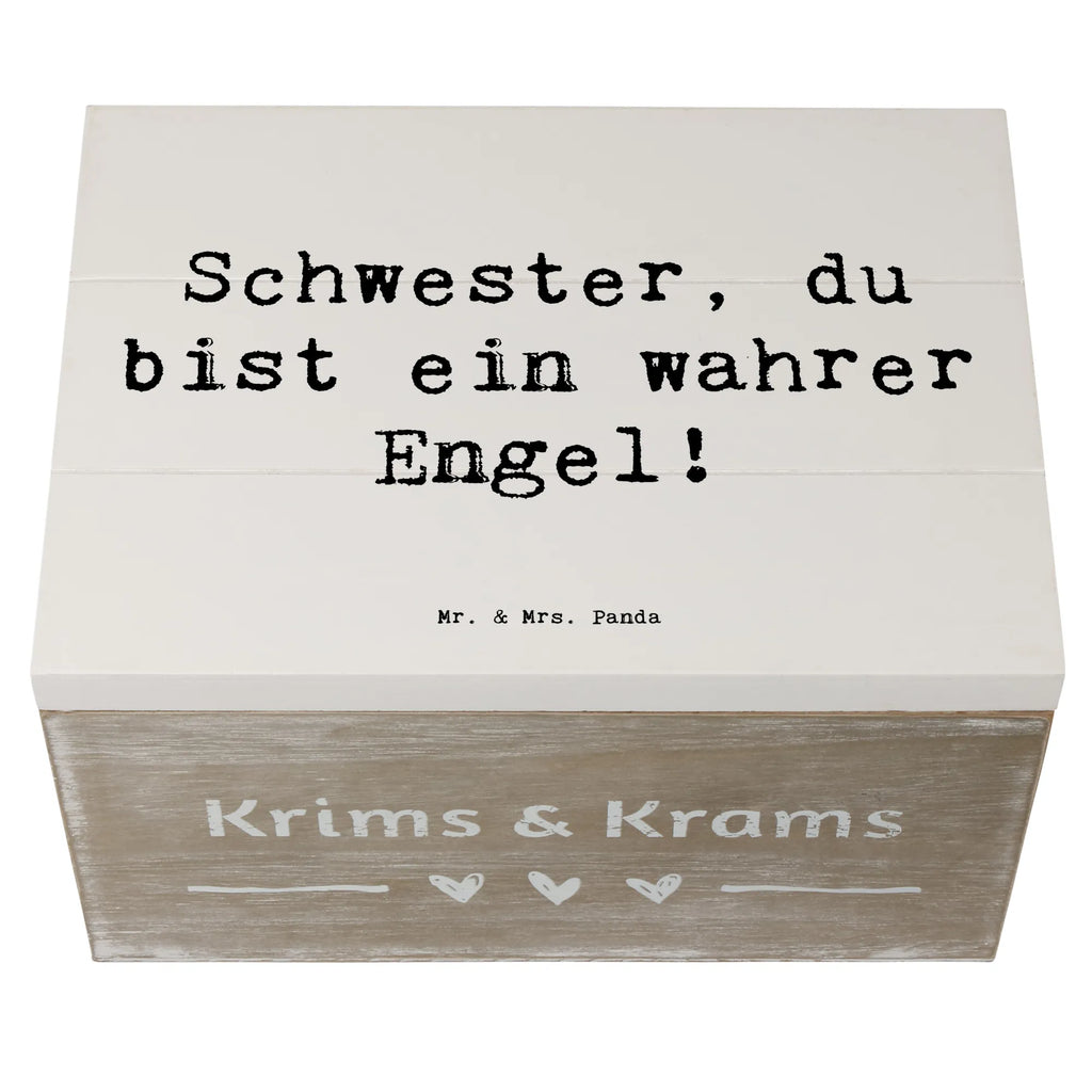 Holzkiste Schwester, du bist ein wahrer Engel! Holzkiste, Kiste, Schatzkiste, Truhe, Schatulle, XXL, Erinnerungsbox, Erinnerungskiste, Dekokiste, Aufbewahrungsbox, Geschenkbox, Geschenkdose