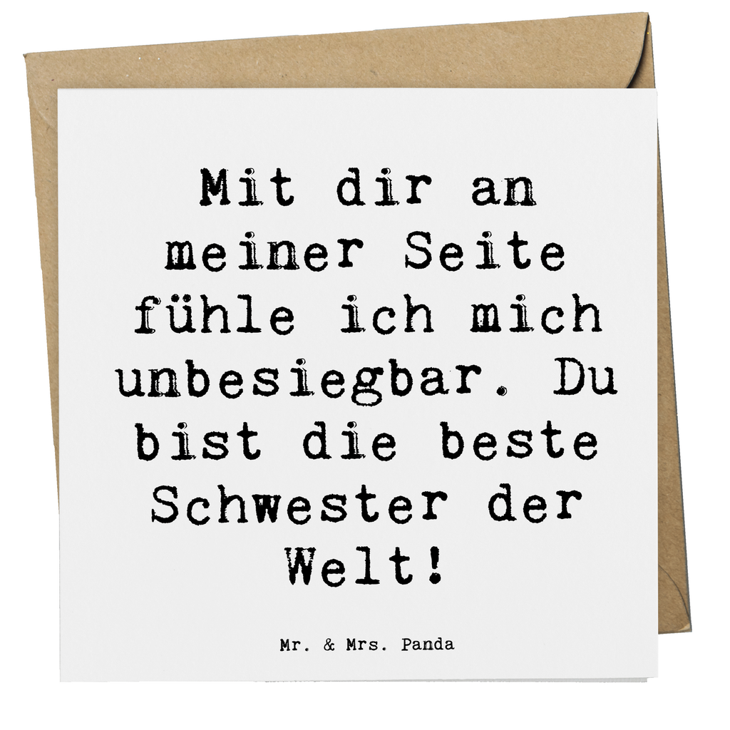 Deluxe Karte Mit dir an meiner Seite fühle ich mich unbesiegbar. Du bist die beste Schwester der Welt! Karte, Grußkarte, Klappkarte, Einladungskarte, Glückwunschkarte, Hochzeitskarte, Geburtstagskarte, Hochwertige Grußkarte, Hochwertige Klappkarte