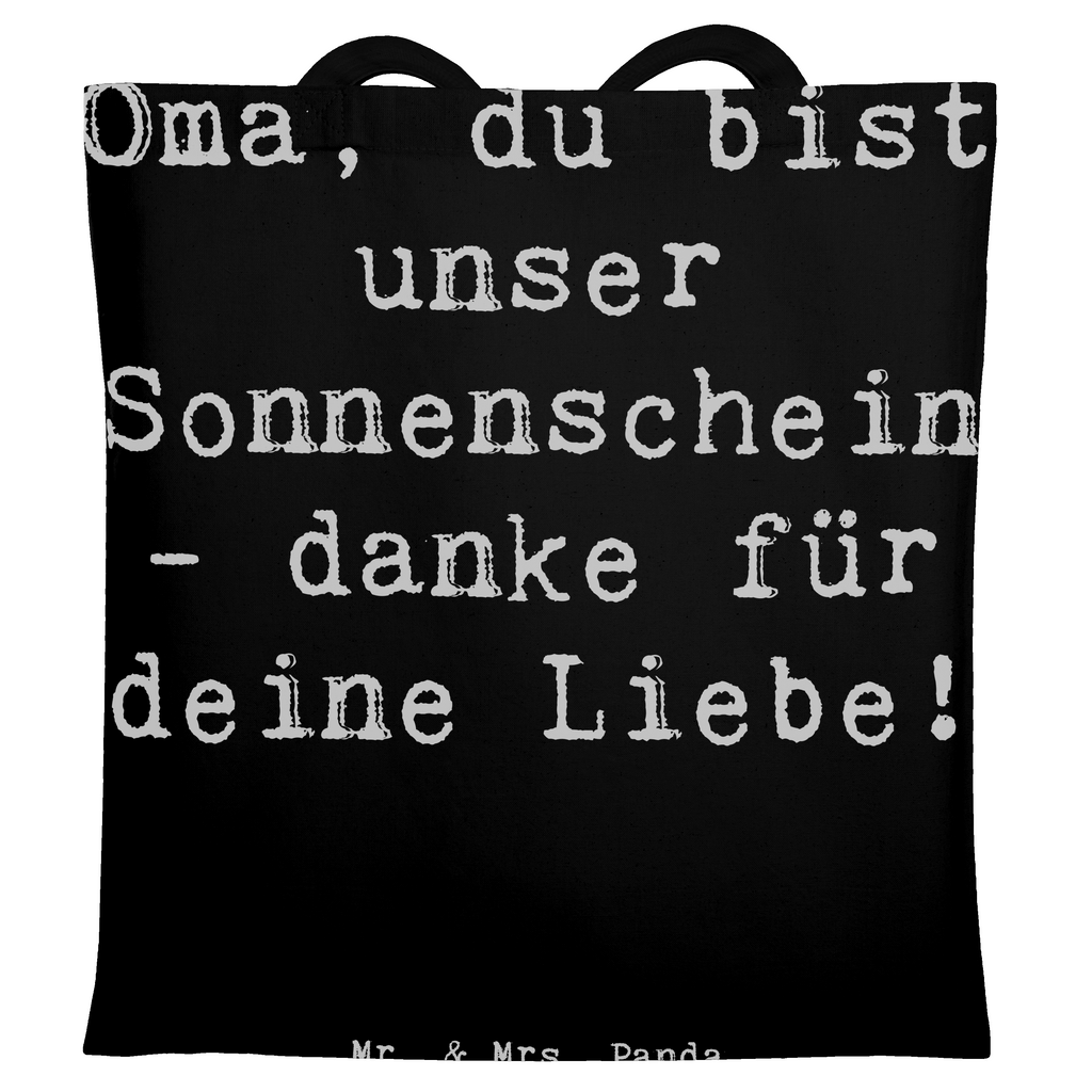 Tragetasche Oma, du bist unser Sonnenschein - danke für deine Liebe! Beuteltasche, Beutel, Einkaufstasche, Jutebeutel, Stoffbeutel, Tasche, Shopper, Umhängetasche, Strandtasche, Schultertasche, Stofftasche, Tragetasche, Badetasche, Jutetasche, Einkaufstüte, Laptoptasche