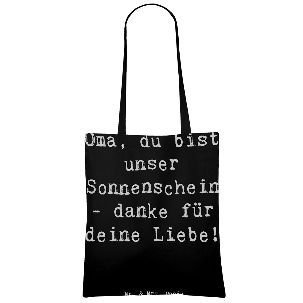 Tragetasche Oma, du bist unser Sonnenschein - danke für deine Liebe! Beuteltasche, Beutel, Einkaufstasche, Jutebeutel, Stoffbeutel, Tasche, Shopper, Umhängetasche, Strandtasche, Schultertasche, Stofftasche, Tragetasche, Badetasche, Jutetasche, Einkaufstüte, Laptoptasche