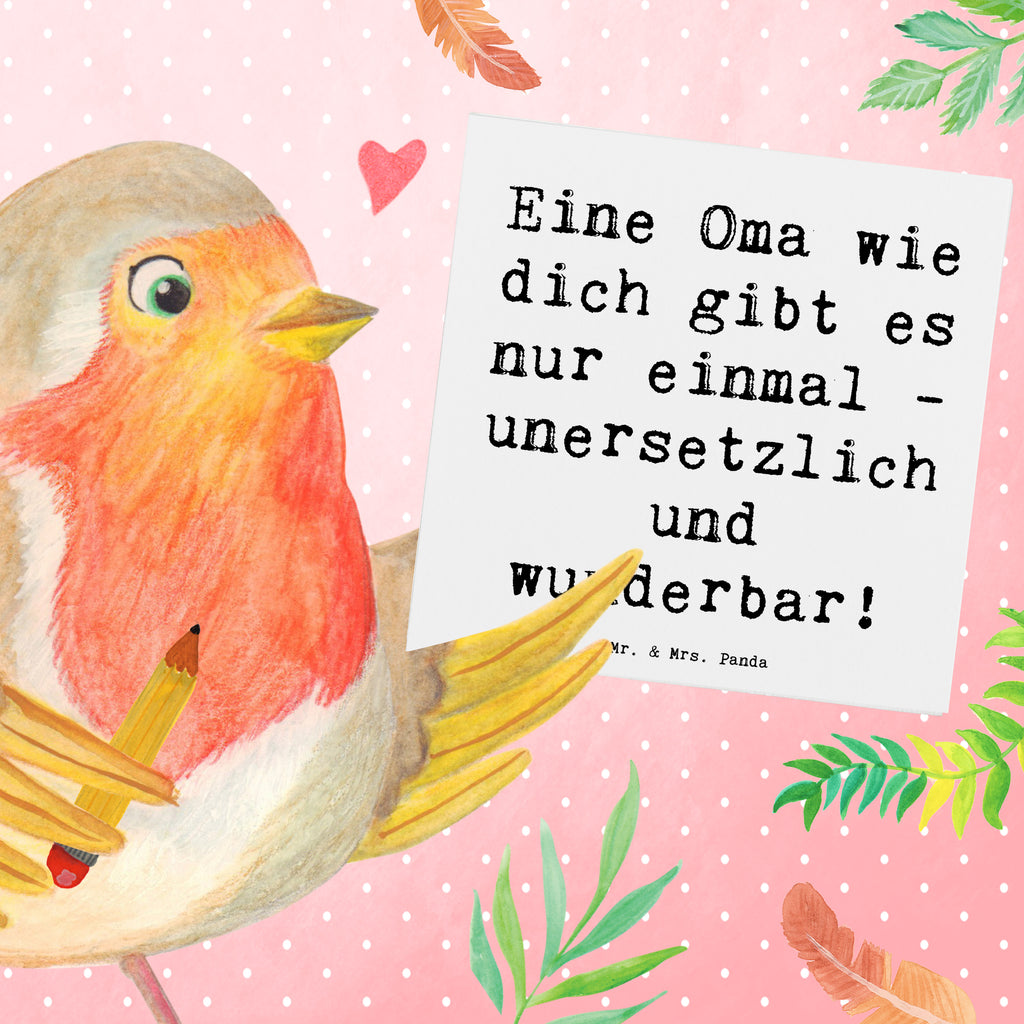 Deluxe Karte Eine Oma wie dich gibt es nur einmal - unersetzlich und wunderbar! Karte, Grußkarte, Klappkarte, Einladungskarte, Glückwunschkarte, Hochzeitskarte, Geburtstagskarte, Hochwertige Grußkarte, Hochwertige Klappkarte