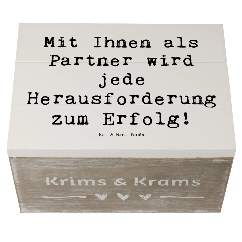 Holzkiste Mit Ihnen als Partner wird jede Herausforderung zum Erfolg! Holzkiste, Kiste, Schatzkiste, Truhe, Schatulle, XXL, Erinnerungsbox, Erinnerungskiste, Dekokiste, Aufbewahrungsbox, Geschenkbox, Geschenkdose