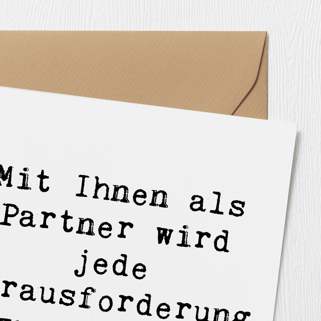 Deluxe Karte Mit Ihnen als Partner wird jede Herausforderung zum Erfolg! Karte, Grußkarte, Klappkarte, Einladungskarte, Glückwunschkarte, Hochzeitskarte, Geburtstagskarte, Hochwertige Grußkarte, Hochwertige Klappkarte