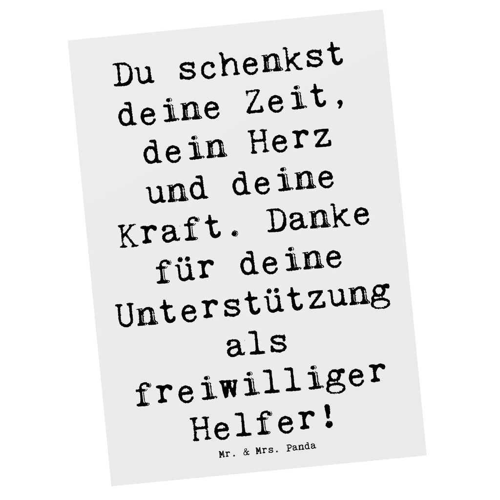 Postkarte Du schenkst deine Zeit, dein Herz und deine Kraft. Danke für deine Unterstützung als freiwilliger Helfer! Postkarte, Karte, Geschenkkarte, Grußkarte, Einladung, Ansichtskarte, Geburtstagskarte, Einladungskarte, Dankeskarte, Ansichtskarten, Einladung Geburtstag, Einladungskarten Geburtstag