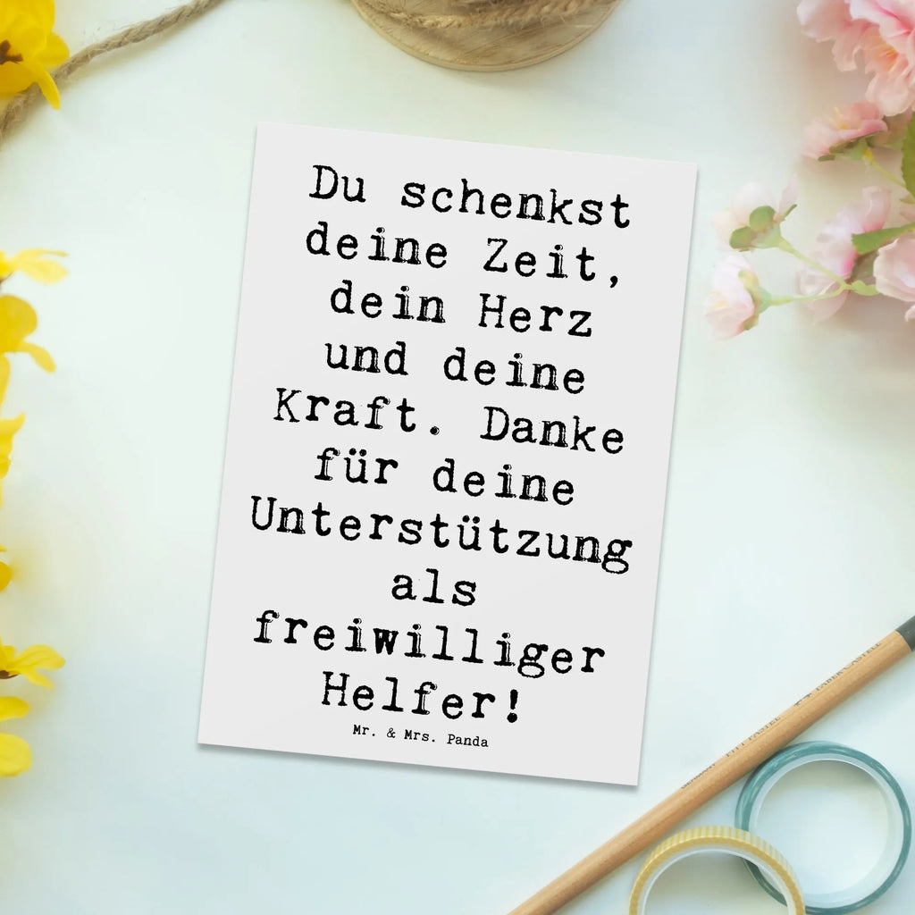 Postkarte Du schenkst deine Zeit, dein Herz und deine Kraft. Danke für deine Unterstützung als freiwilliger Helfer! Postkarte, Karte, Geschenkkarte, Grußkarte, Einladung, Ansichtskarte, Geburtstagskarte, Einladungskarte, Dankeskarte, Ansichtskarten, Einladung Geburtstag, Einladungskarten Geburtstag