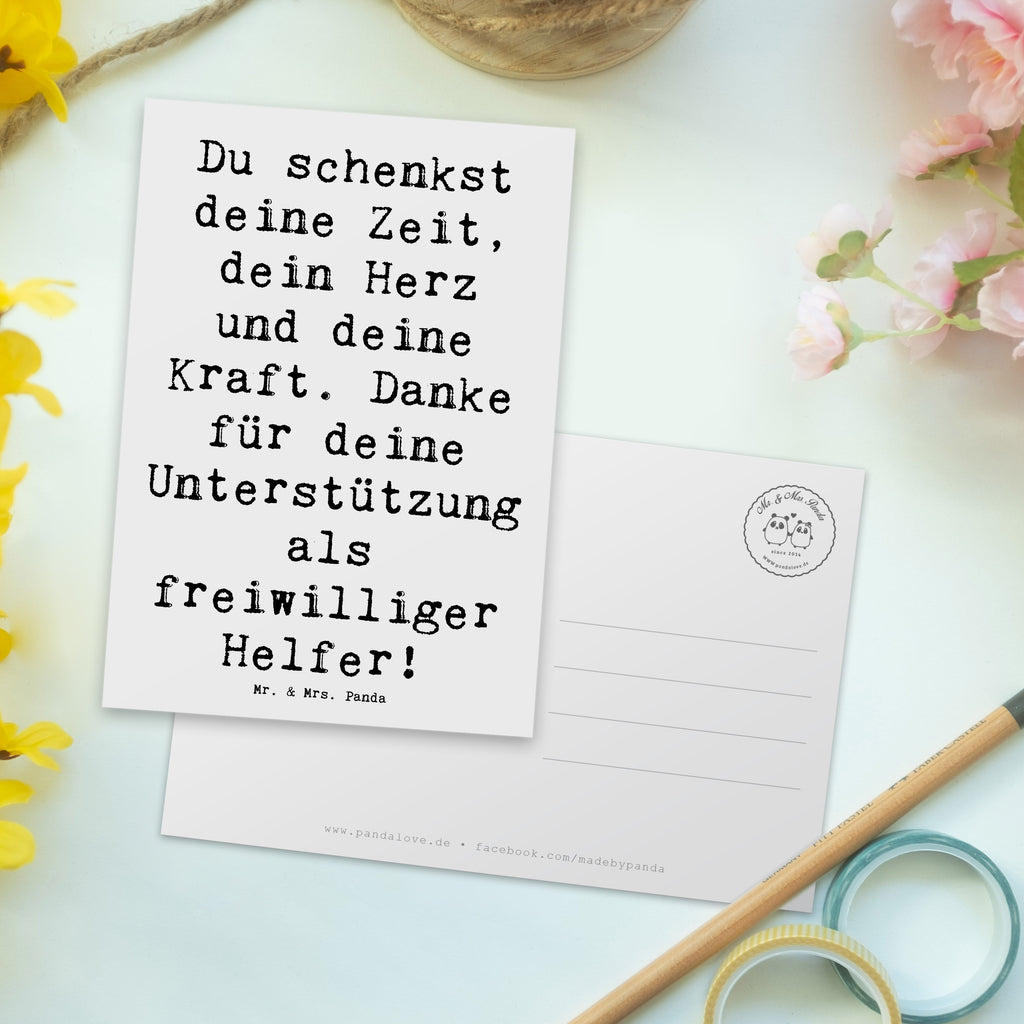 Postkarte Du schenkst deine Zeit, dein Herz und deine Kraft. Danke für deine Unterstützung als freiwilliger Helfer! Postkarte, Karte, Geschenkkarte, Grußkarte, Einladung, Ansichtskarte, Geburtstagskarte, Einladungskarte, Dankeskarte, Ansichtskarten, Einladung Geburtstag, Einladungskarten Geburtstag