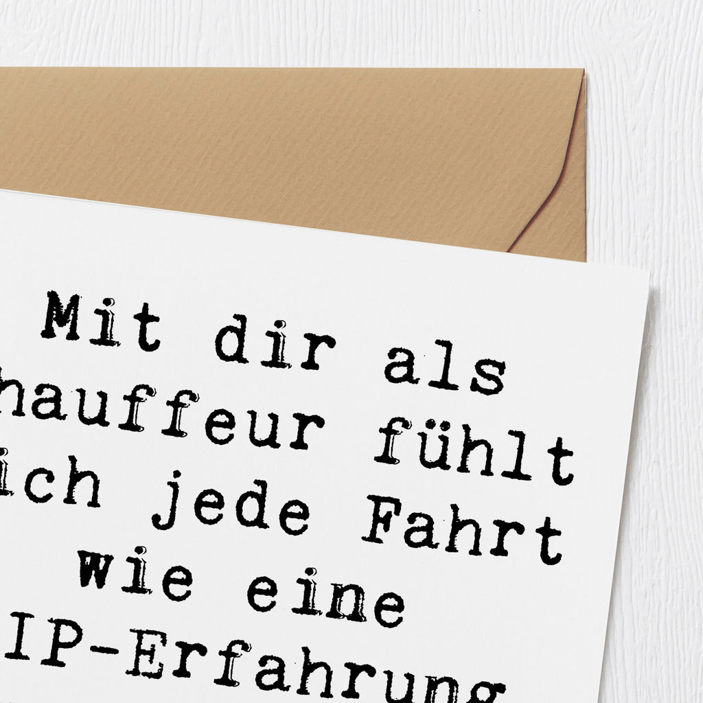 Deluxe Karte Mit dir als Chauffeur fühlt sich jede Fahrt wie eine VIP-Erfahrung an. Danke für alles! Karte, Grußkarte, Klappkarte, Einladungskarte, Glückwunschkarte, Hochzeitskarte, Geburtstagskarte, Hochwertige Grußkarte, Hochwertige Klappkarte