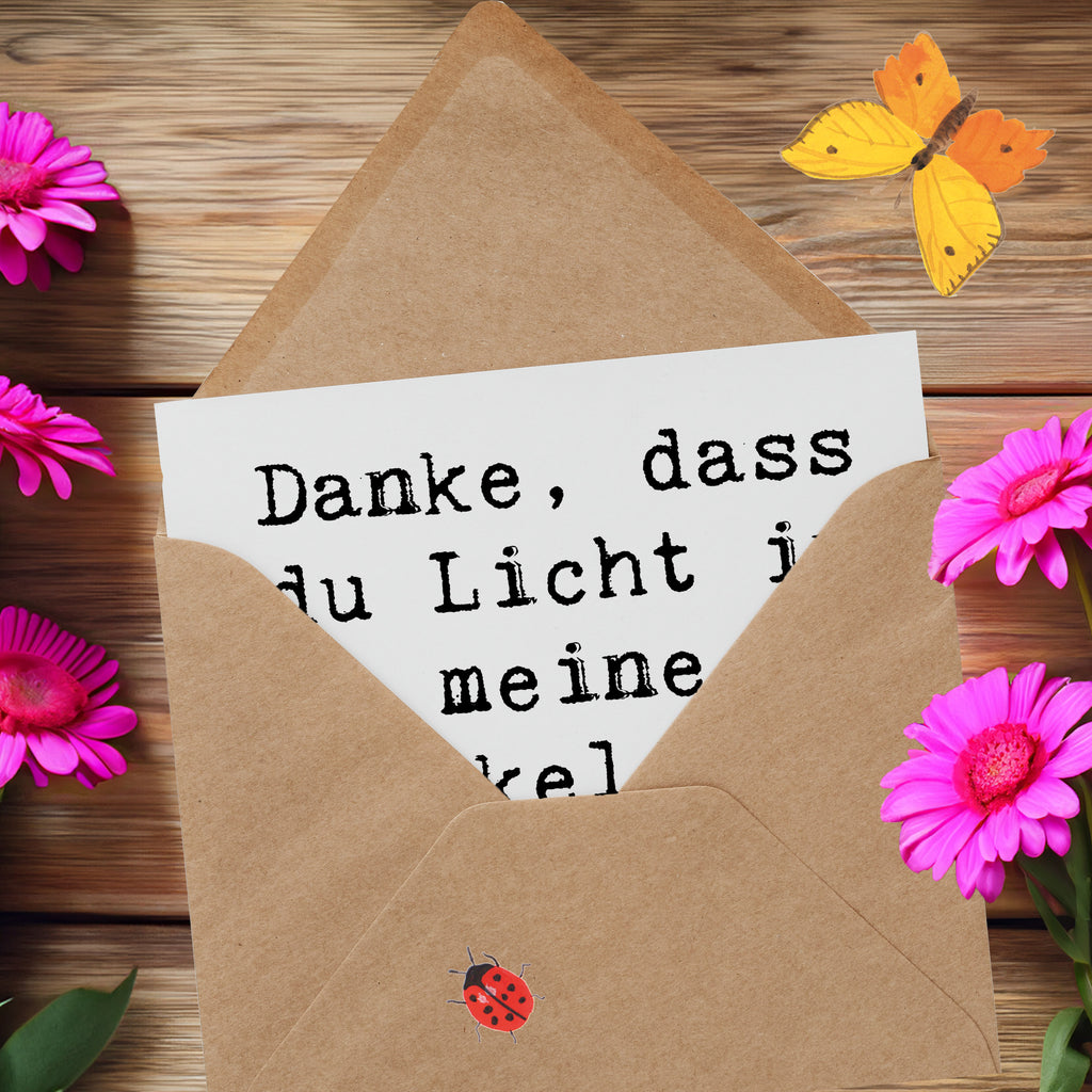 Deluxe Karte Danke, dass du Licht in meine dunkelsten Momente bringst! Karte, Grußkarte, Klappkarte, Einladungskarte, Glückwunschkarte, Hochzeitskarte, Geburtstagskarte, Hochwertige Grußkarte, Hochwertige Klappkarte