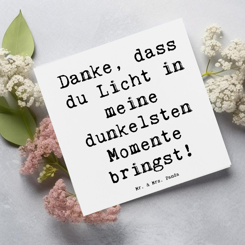 Deluxe Karte Danke, dass du Licht in meine dunkelsten Momente bringst! Karte, Grußkarte, Klappkarte, Einladungskarte, Glückwunschkarte, Hochzeitskarte, Geburtstagskarte, Hochwertige Grußkarte, Hochwertige Klappkarte