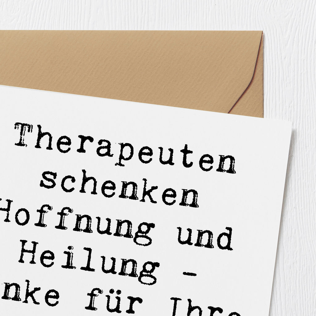 Deluxe Karte Therapeuten schenken Hoffnung und Heilung - Danke für Ihre wertvolle Arbeit! Karte, Grußkarte, Klappkarte, Einladungskarte, Glückwunschkarte, Hochzeitskarte, Geburtstagskarte, Hochwertige Grußkarte, Hochwertige Klappkarte