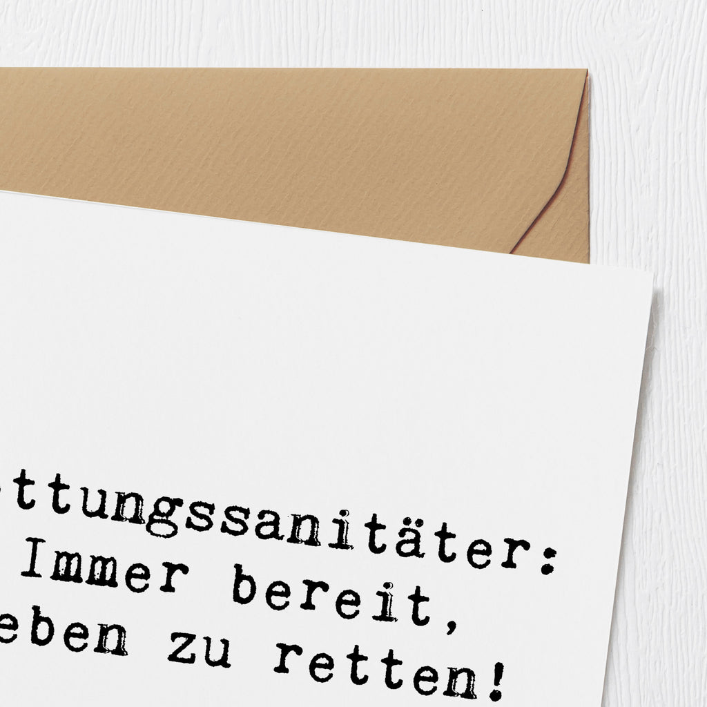 Deluxe Karte Rettungssanitäter: Immer bereit, Leben zu retten! Karte, Grußkarte, Klappkarte, Einladungskarte, Glückwunschkarte, Hochzeitskarte, Geburtstagskarte, Hochwertige Grußkarte, Hochwertige Klappkarte