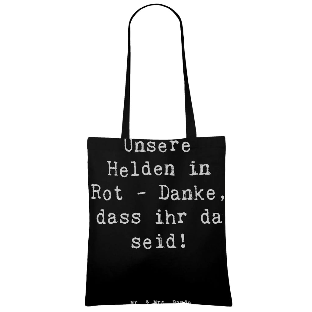 Tragetasche Unsere Helden in Rot - Danke, dass ihr da seid! Beuteltasche, Beutel, Einkaufstasche, Jutebeutel, Stoffbeutel, Tasche, Shopper, Umhängetasche, Strandtasche, Schultertasche, Stofftasche, Tragetasche, Badetasche, Jutetasche, Einkaufstüte, Laptoptasche