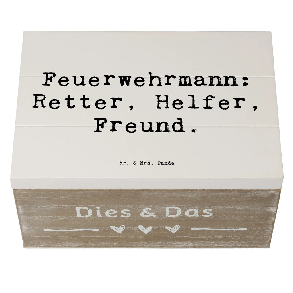 Holzkiste Feuerwehrmann: Retter, Helfer, Freund. Holzkiste, Kiste, Schatzkiste, Truhe, Schatulle, XXL, Erinnerungsbox, Erinnerungskiste, Dekokiste, Aufbewahrungsbox, Geschenkbox, Geschenkdose