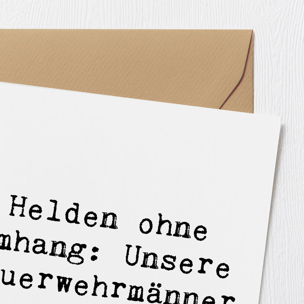 Deluxe Karte Helden ohne Umhang: Unsere Feuerwehrmänner Karte, Grußkarte, Klappkarte, Einladungskarte, Glückwunschkarte, Hochzeitskarte, Geburtstagskarte, Hochwertige Grußkarte, Hochwertige Klappkarte