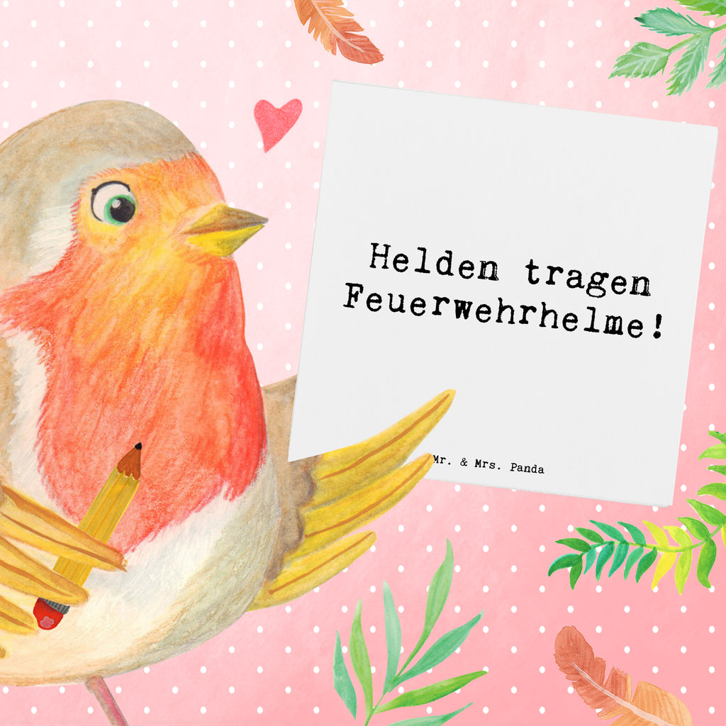 Deluxe Karte Helden tragen Feuerwehrhelme! Karte, Grußkarte, Klappkarte, Einladungskarte, Glückwunschkarte, Hochzeitskarte, Geburtstagskarte, Hochwertige Grußkarte, Hochwertige Klappkarte