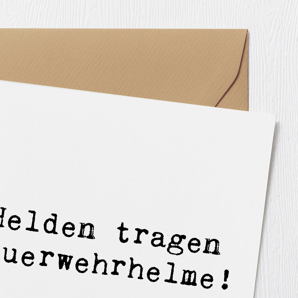 Deluxe Karte Helden tragen Feuerwehrhelme! Karte, Grußkarte, Klappkarte, Einladungskarte, Glückwunschkarte, Hochzeitskarte, Geburtstagskarte, Hochwertige Grußkarte, Hochwertige Klappkarte