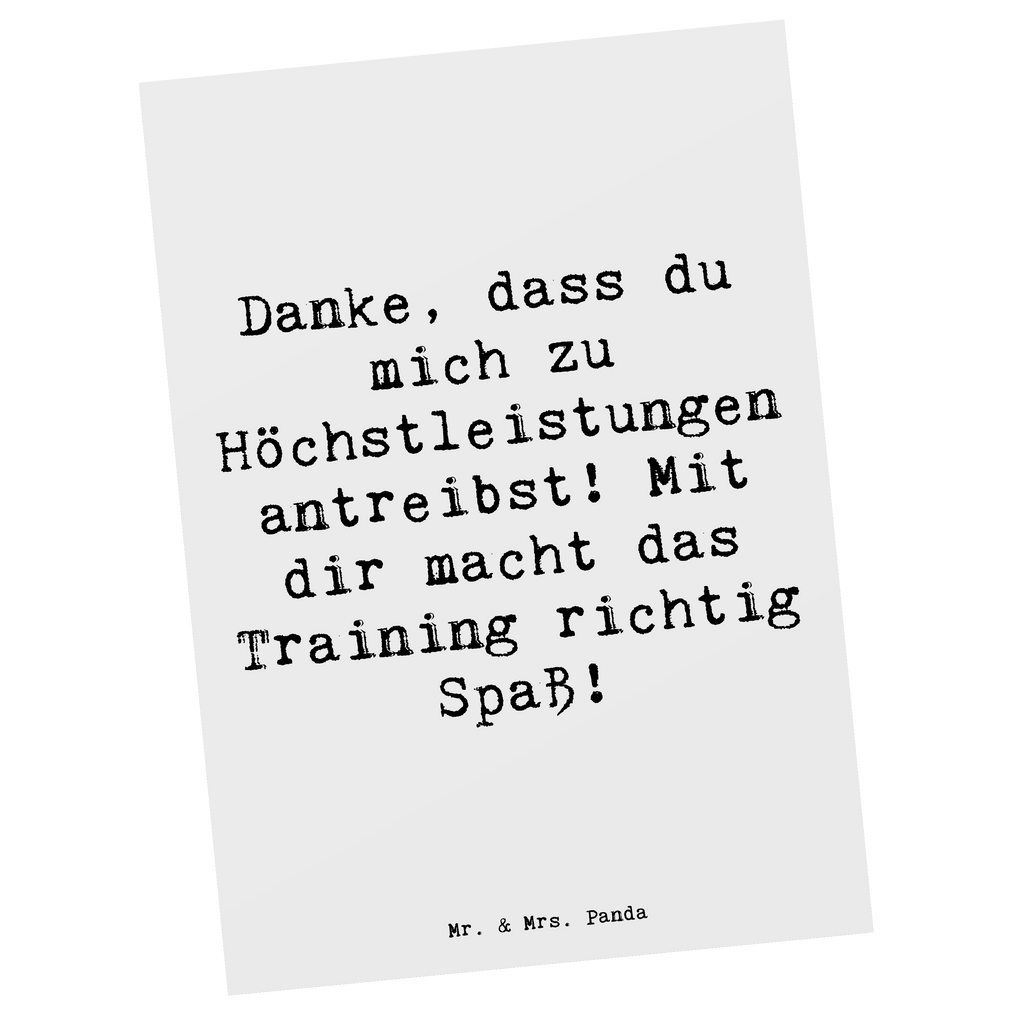 Postkarte Danke, dass du mich zu Höchstleistungen antreibst! Mit dir macht das Training richtig Spaß! Postkarte, Karte, Geschenkkarte, Grußkarte, Einladung, Ansichtskarte, Geburtstagskarte, Einladungskarte, Dankeskarte, Ansichtskarten, Einladung Geburtstag, Einladungskarten Geburtstag