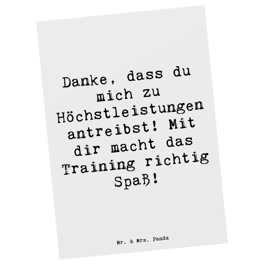 Postkarte Danke, dass du mich zu Höchstleistungen antreibst! Mit dir macht das Training richtig Spaß! Postkarte, Karte, Geschenkkarte, Grußkarte, Einladung, Ansichtskarte, Geburtstagskarte, Einladungskarte, Dankeskarte, Ansichtskarten, Einladung Geburtstag, Einladungskarten Geburtstag