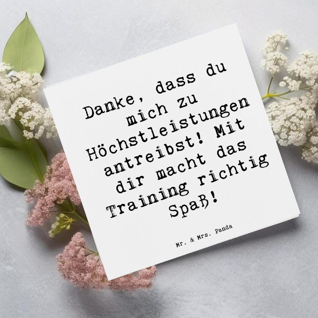 Deluxe Karte Danke, dass du mich zu Höchstleistungen antreibst! Mit dir macht das Training richtig Spaß! Karte, Grußkarte, Klappkarte, Einladungskarte, Glückwunschkarte, Hochzeitskarte, Geburtstagskarte, Hochwertige Grußkarte, Hochwertige Klappkarte