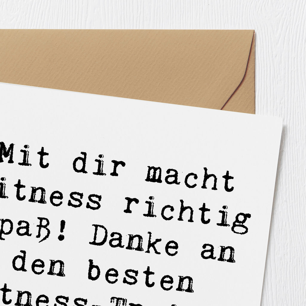 Deluxe Karte Mit dir macht Fitness richtig Spaß! Danke an den besten Fitness-Trainer der Welt! Karte, Grußkarte, Klappkarte, Einladungskarte, Glückwunschkarte, Hochzeitskarte, Geburtstagskarte, Hochwertige Grußkarte, Hochwertige Klappkarte