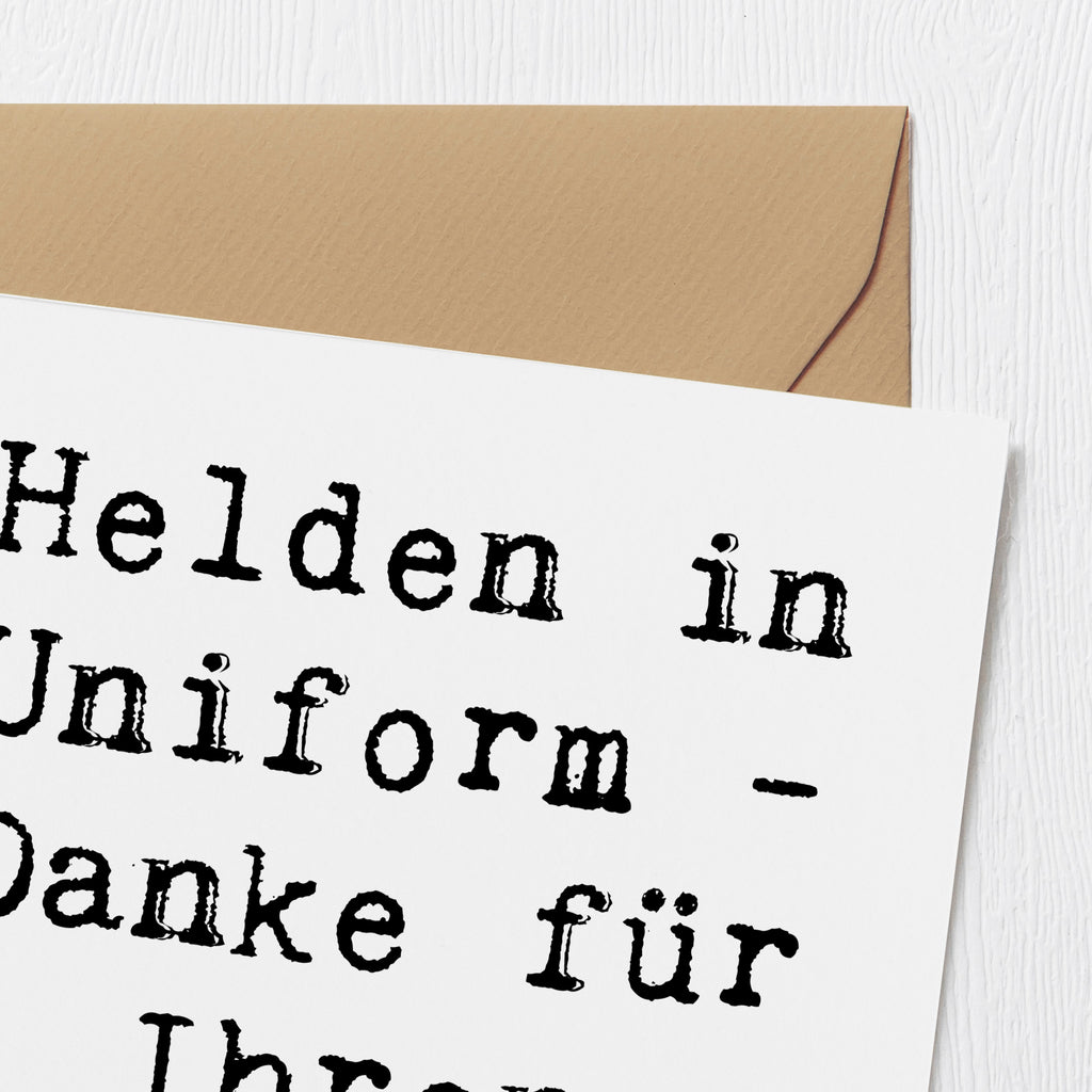 Deluxe Karte Helden in Uniform - Danke für Ihren Einsatz! Karte, Grußkarte, Klappkarte, Einladungskarte, Glückwunschkarte, Hochzeitskarte, Geburtstagskarte, Hochwertige Grußkarte, Hochwertige Klappkarte