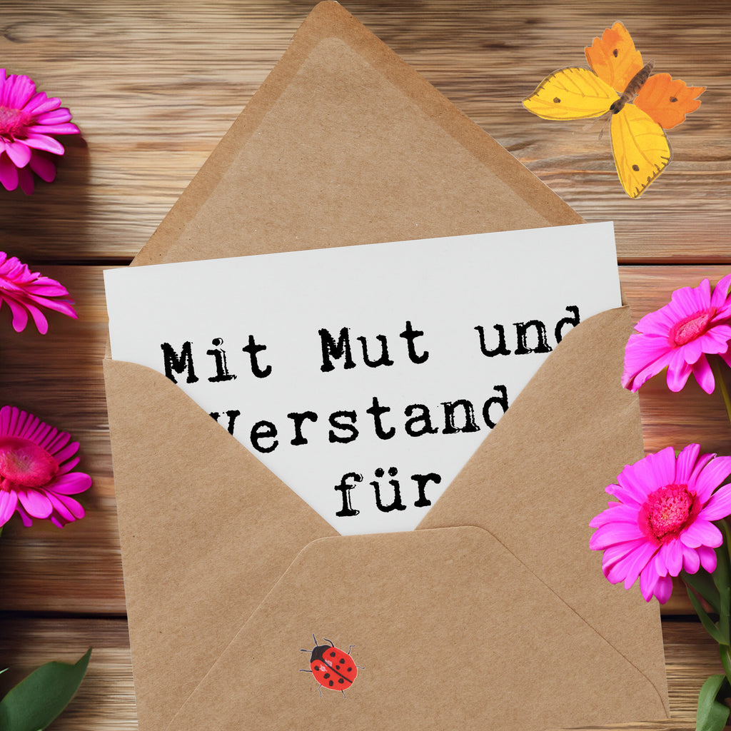 Deluxe Karte Spruch Polizist Mut Verstand Karte, Grußkarte, Klappkarte, Einladungskarte, Glückwunschkarte, Hochzeitskarte, Geburtstagskarte, Hochwertige Grußkarte, Hochwertige Klappkarte