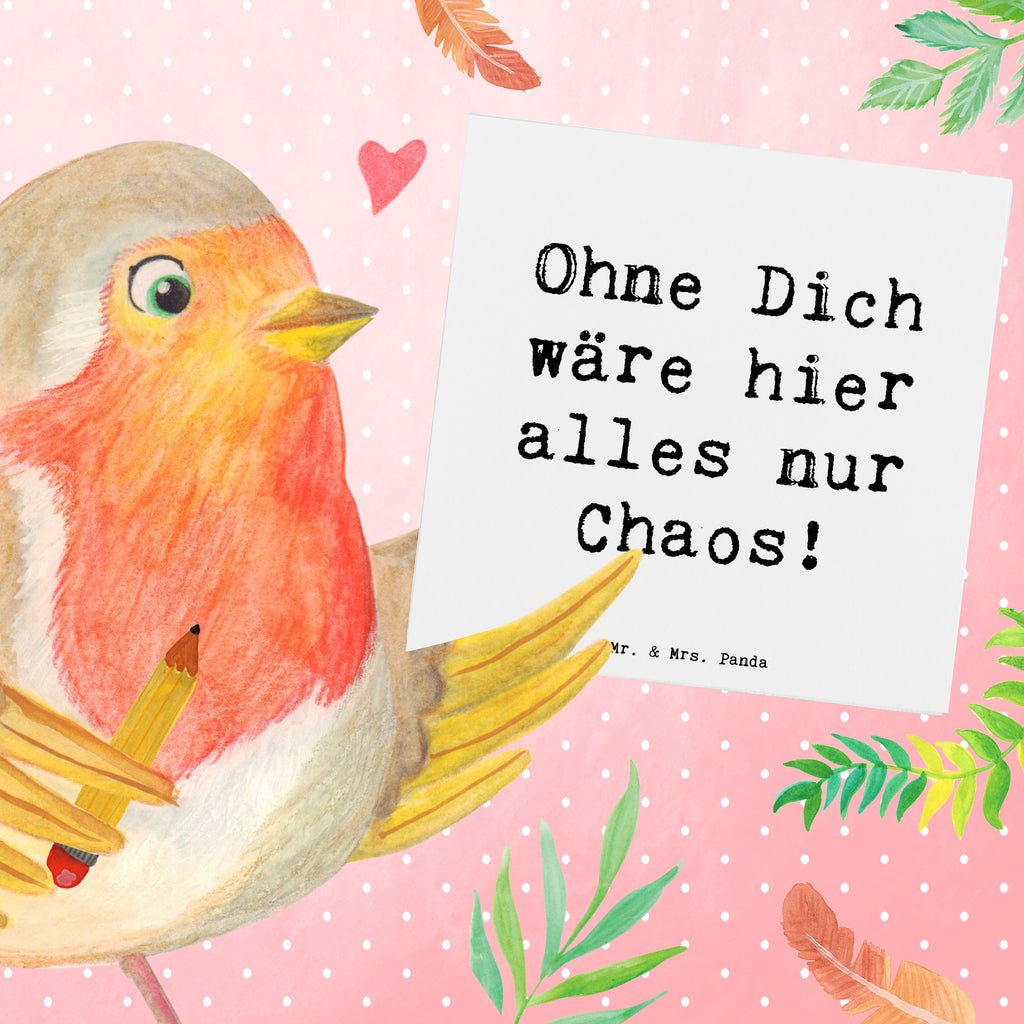 Deluxe Karte Ohne Dich wäre hier alles nur Chaos! Karte, Grußkarte, Klappkarte, Einladungskarte, Glückwunschkarte, Hochzeitskarte, Geburtstagskarte, Hochwertige Grußkarte, Hochwertige Klappkarte