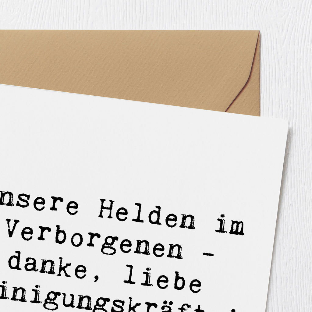 Deluxe Karte Unsere Helden im Verborgenen - danke, liebe Reinigungskräfte! Karte, Grußkarte, Klappkarte, Einladungskarte, Glückwunschkarte, Hochzeitskarte, Geburtstagskarte, Hochwertige Grußkarte, Hochwertige Klappkarte