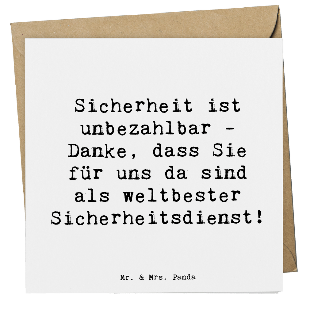 Deluxe Karte Sicherheit ist unbezahlbar - Danke, dass Sie für uns da sind als weltbester Sicherheitsdienst! Karte, Grußkarte, Klappkarte, Einladungskarte, Glückwunschkarte, Hochzeitskarte, Geburtstagskarte, Hochwertige Grußkarte, Hochwertige Klappkarte