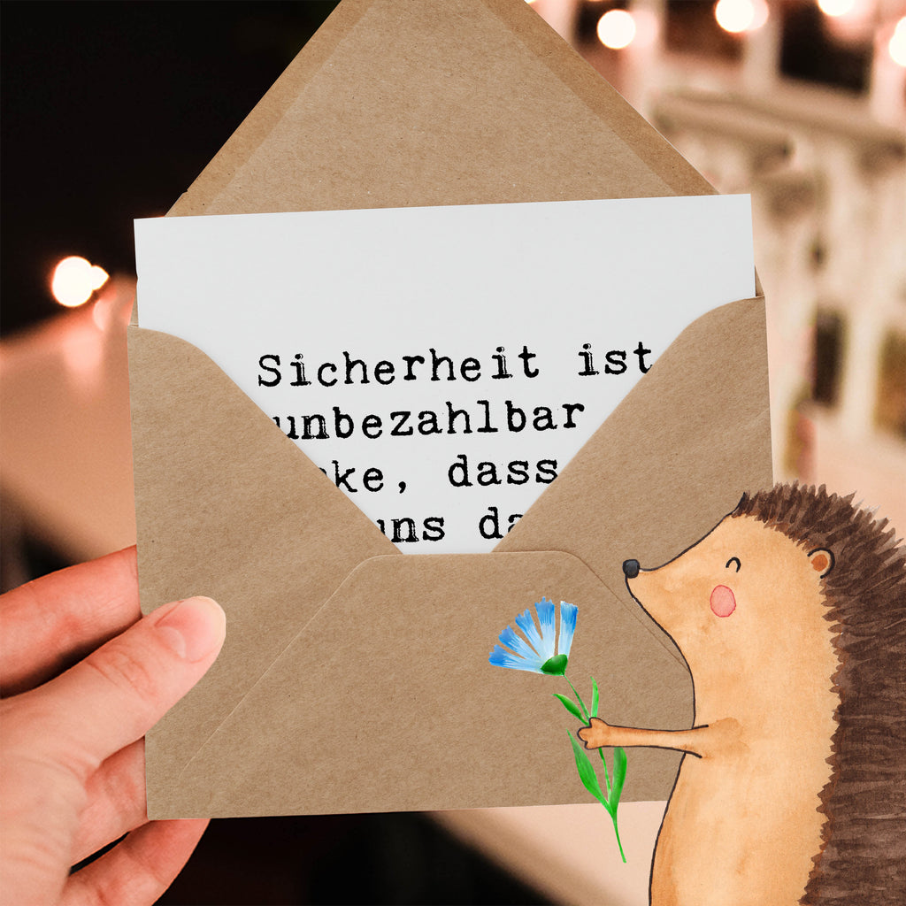 Deluxe Karte Sicherheit ist unbezahlbar - Danke, dass Sie für uns da sind als weltbester Sicherheitsdienst! Karte, Grußkarte, Klappkarte, Einladungskarte, Glückwunschkarte, Hochzeitskarte, Geburtstagskarte, Hochwertige Grußkarte, Hochwertige Klappkarte