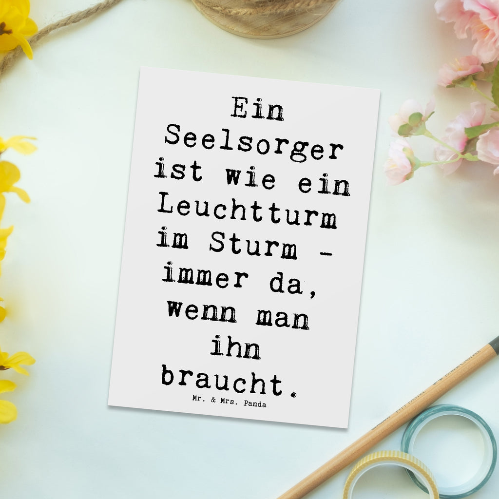 Postkarte Ein Seelsorger ist wie ein Leuchtturm im Sturm - immer da, wenn man ihn braucht. Postkarte, Karte, Geschenkkarte, Grußkarte, Einladung, Ansichtskarte, Geburtstagskarte, Einladungskarte, Dankeskarte, Ansichtskarten, Einladung Geburtstag, Einladungskarten Geburtstag