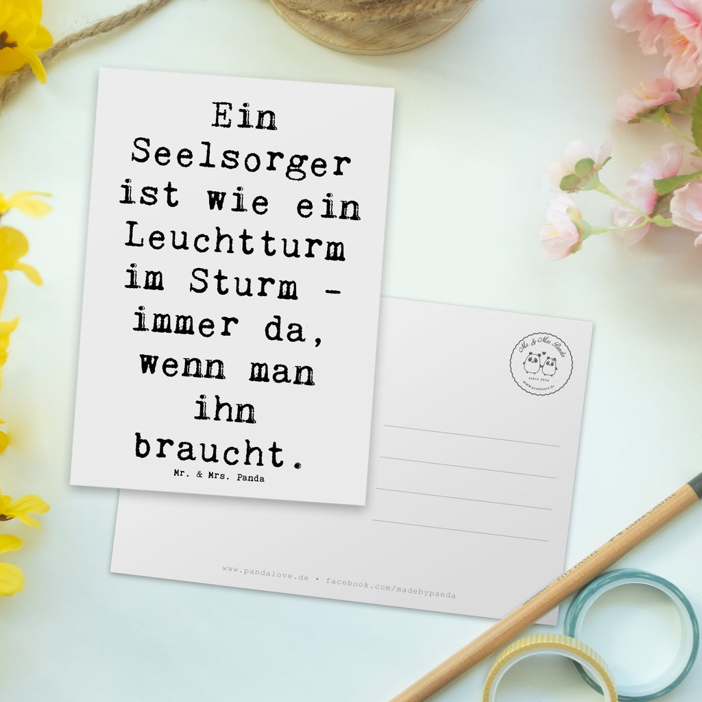 Postkarte Ein Seelsorger ist wie ein Leuchtturm im Sturm - immer da, wenn man ihn braucht. Postkarte, Karte, Geschenkkarte, Grußkarte, Einladung, Ansichtskarte, Geburtstagskarte, Einladungskarte, Dankeskarte, Ansichtskarten, Einladung Geburtstag, Einladungskarten Geburtstag