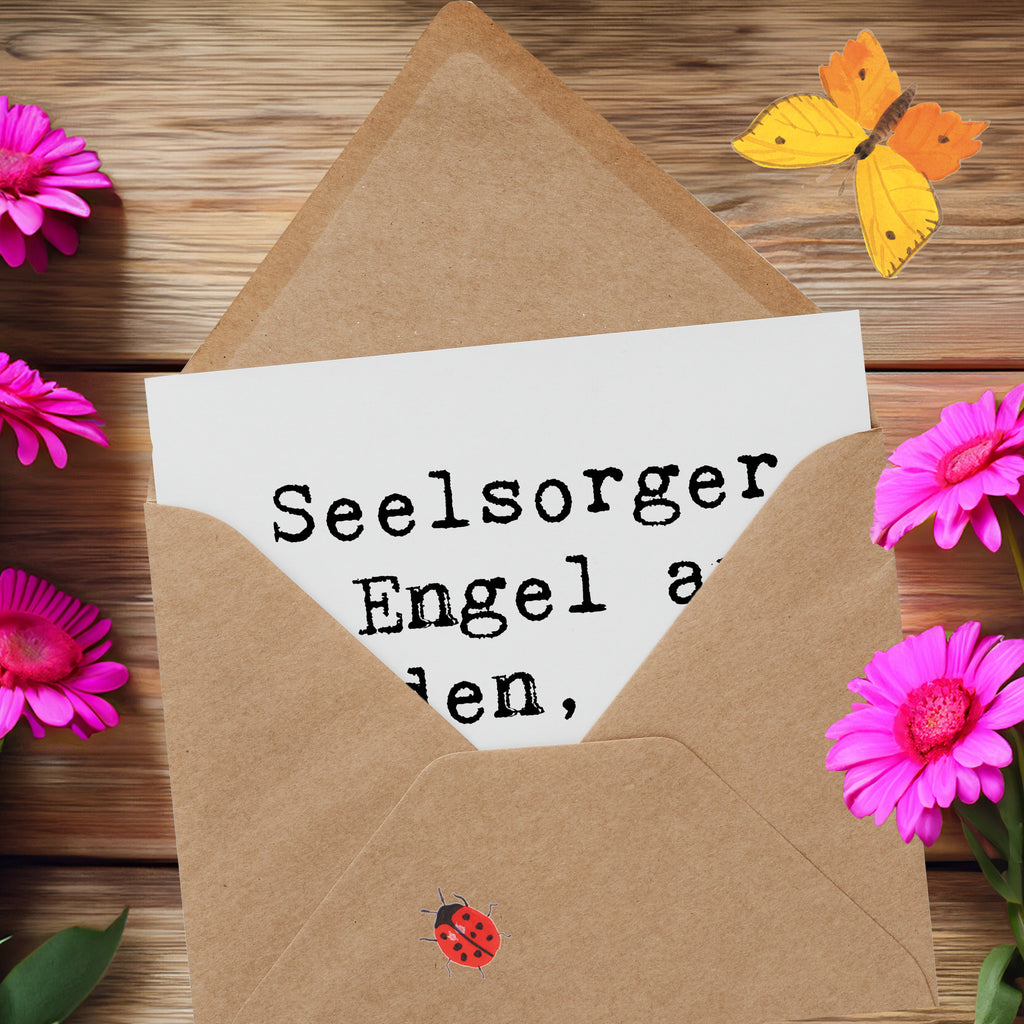 Deluxe Karte Seelsorger - Engel auf Erden, die zuhören und verstehen. Karte, Grußkarte, Klappkarte, Einladungskarte, Glückwunschkarte, Hochzeitskarte, Geburtstagskarte, Hochwertige Grußkarte, Hochwertige Klappkarte