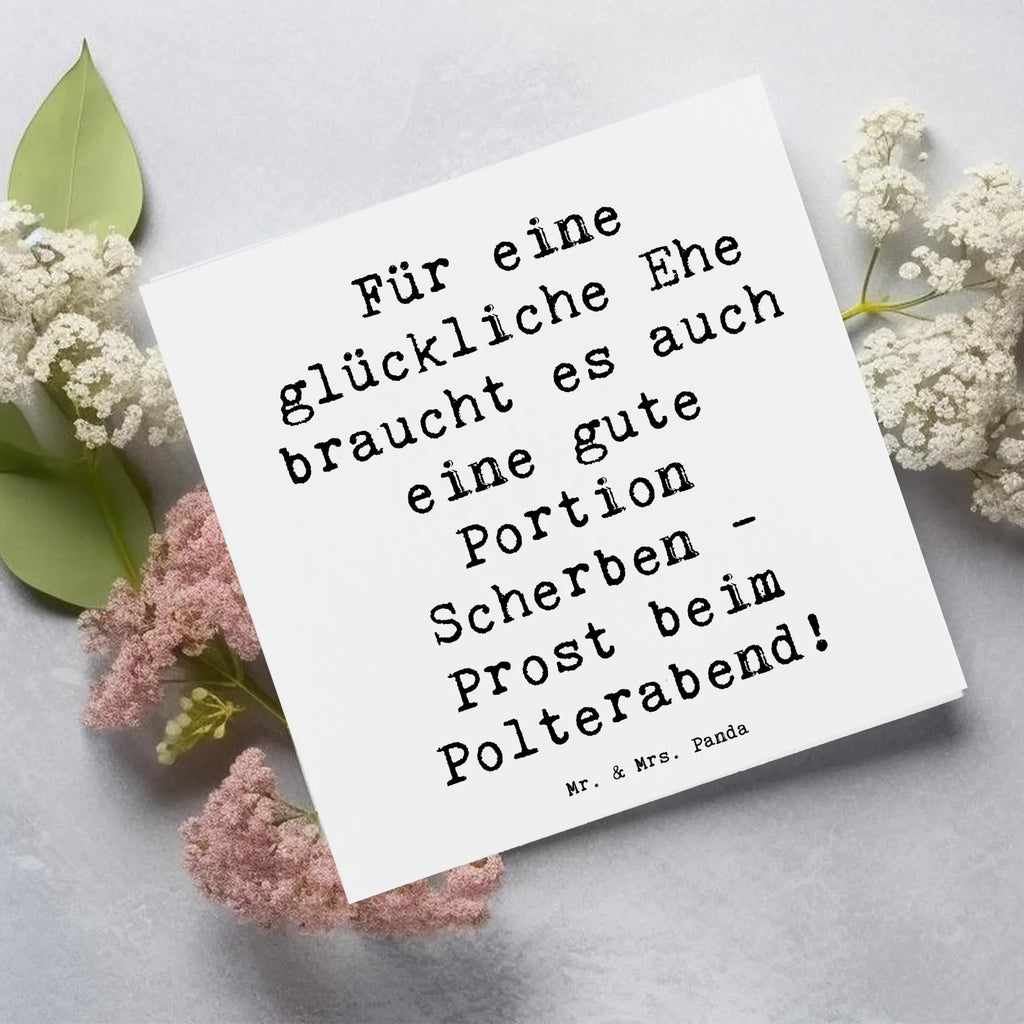 Deluxe Karte Für eine glückliche Ehe braucht es auch eine gute Portion Scherben - Prost beim Polterabend! Karte, Grußkarte, Klappkarte, Einladungskarte, Glückwunschkarte, Hochzeitskarte, Geburtstagskarte, Hochwertige Grußkarte, Hochwertige Klappkarte, Hochzeit, Hochzeitsgeschenk, Ehe, Hochzeitsfeier, Trauung, Trauungsgeschenk, Verlobungsfeier, Verlobungsgeschenk, Hochzeitsgeschenkideen, Hochzeitsgeschenke für Brautpaar