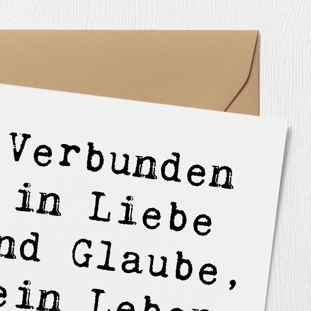 Deluxe Karte Verbunden in Liebe und Glaube, ein Leben lang. Karte, Grußkarte, Klappkarte, Einladungskarte, Glückwunschkarte, Hochzeitskarte, Geburtstagskarte, Hochwertige Grußkarte, Hochwertige Klappkarte, Hochzeit, Hochzeitsgeschenk, Ehe, Hochzeitsfeier, Trauung, Trauungsgeschenk, Verlobungsfeier, Verlobungsgeschenk, Hochzeitsgeschenkideen, Hochzeitsgeschenke für Brautpaar