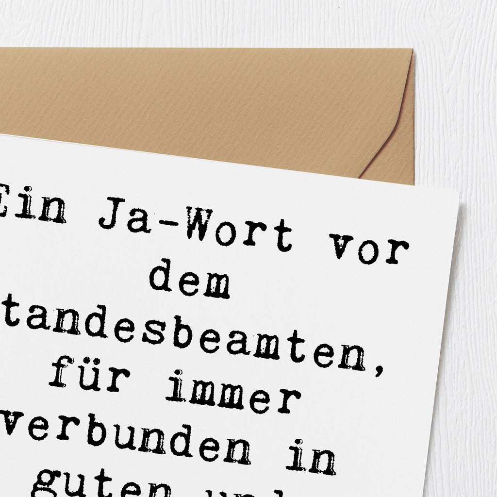 Deluxe Karte Ein Ja-Wort vor dem Standesbeamten, für immer verbunden in guten und schlechten Zeiten. Karte, Grußkarte, Klappkarte, Einladungskarte, Glückwunschkarte, Hochzeitskarte, Geburtstagskarte, Hochwertige Grußkarte, Hochwertige Klappkarte, Hochzeit, Hochzeitsgeschenk, Ehe, Hochzeitsfeier, Trauung, Trauungsgeschenk, Verlobungsfeier, Verlobungsgeschenk, Hochzeitsgeschenkideen, Hochzeitsgeschenke für Brautpaar