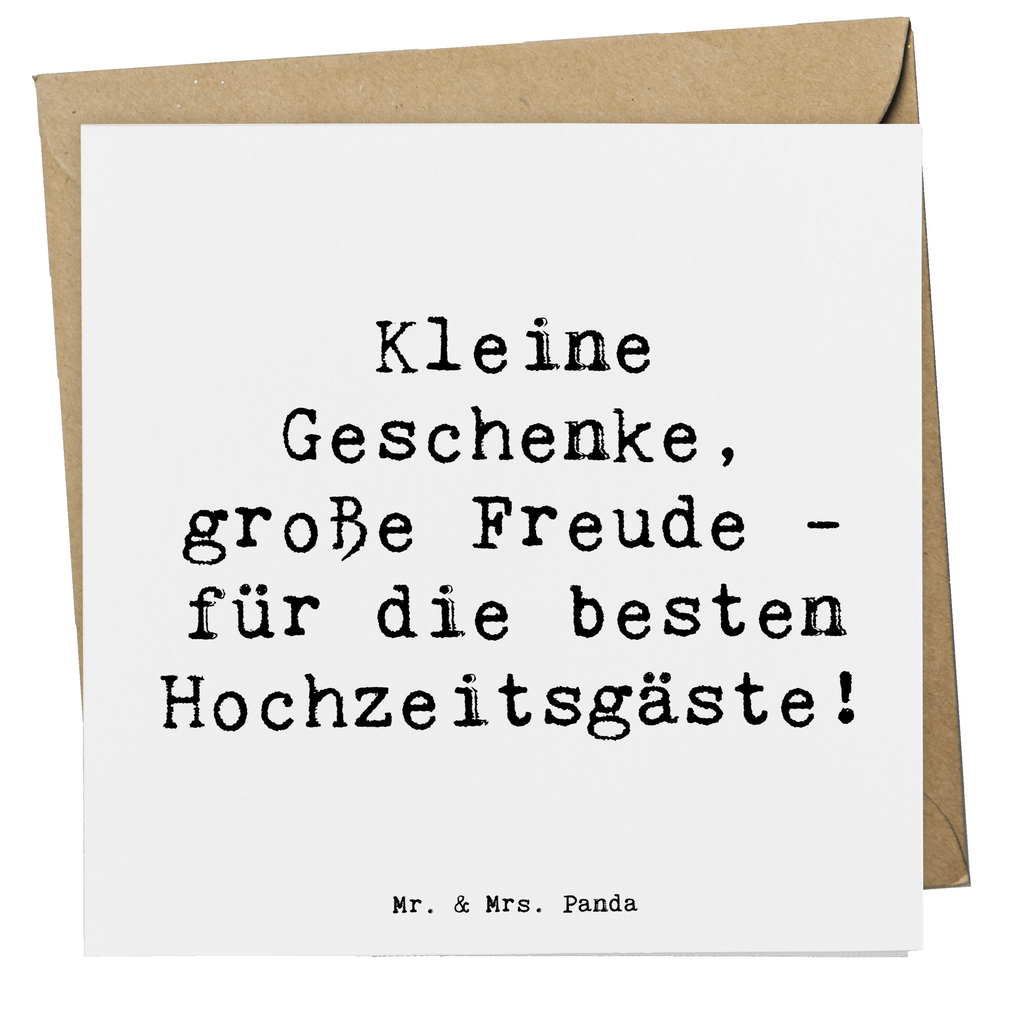 Deluxe Karte Kleine Geschenke, große Freude - für die besten Hochzeitsgäste! Karte, Grußkarte, Klappkarte, Einladungskarte, Glückwunschkarte, Hochzeitskarte, Geburtstagskarte, Hochwertige Grußkarte, Hochwertige Klappkarte, Hochzeit, Hochzeitsgeschenk, Ehe, Hochzeitsfeier, Trauung, Trauungsgeschenk, Verlobungsfeier, Verlobungsgeschenk, Hochzeitsgeschenkideen, Hochzeitsgeschenke für Brautpaar