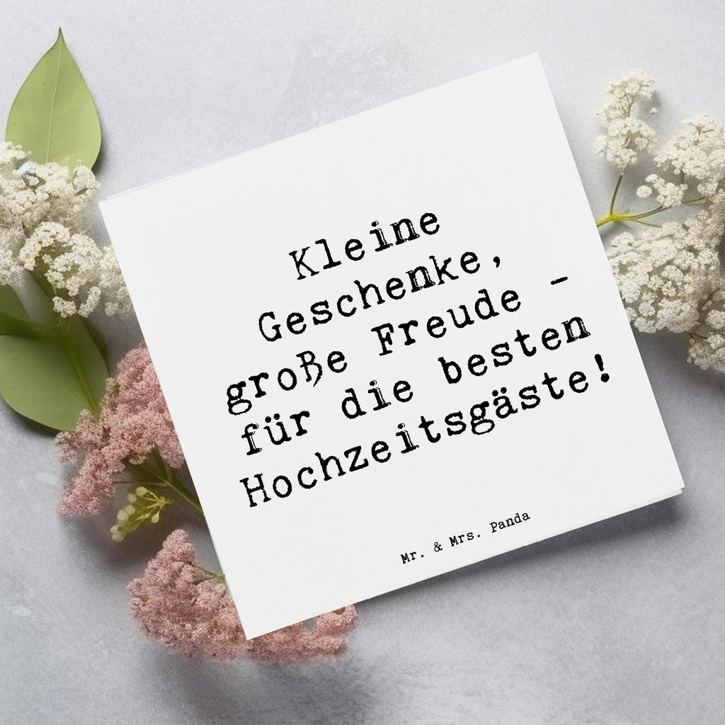 Deluxe Karte Kleine Geschenke, große Freude - für die besten Hochzeitsgäste! Karte, Grußkarte, Klappkarte, Einladungskarte, Glückwunschkarte, Hochzeitskarte, Geburtstagskarte, Hochwertige Grußkarte, Hochwertige Klappkarte, Hochzeit, Hochzeitsgeschenk, Ehe, Hochzeitsfeier, Trauung, Trauungsgeschenk, Verlobungsfeier, Verlobungsgeschenk, Hochzeitsgeschenkideen, Hochzeitsgeschenke für Brautpaar