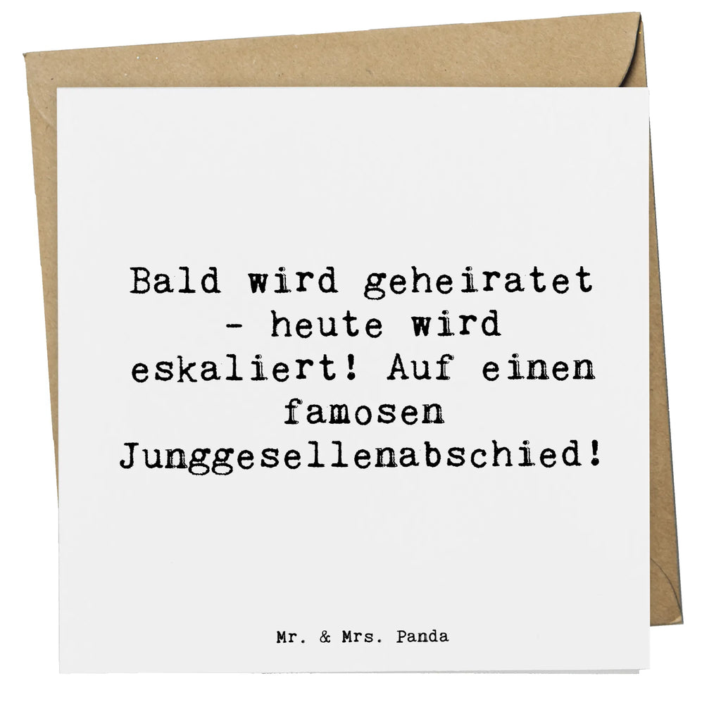 Deluxe Karte Bald wird geheiratet - heute wird eskaliert! Auf einen famosen Junggesellenabschied! Karte, Grußkarte, Klappkarte, Einladungskarte, Glückwunschkarte, Hochzeitskarte, Geburtstagskarte, Hochwertige Grußkarte, Hochwertige Klappkarte, Hochzeit, Hochzeitsgeschenk, Ehe, Hochzeitsfeier, Trauung, Trauungsgeschenk, Verlobungsfeier, Verlobungsgeschenk, Hochzeitsgeschenkideen, Hochzeitsgeschenke für Brautpaar