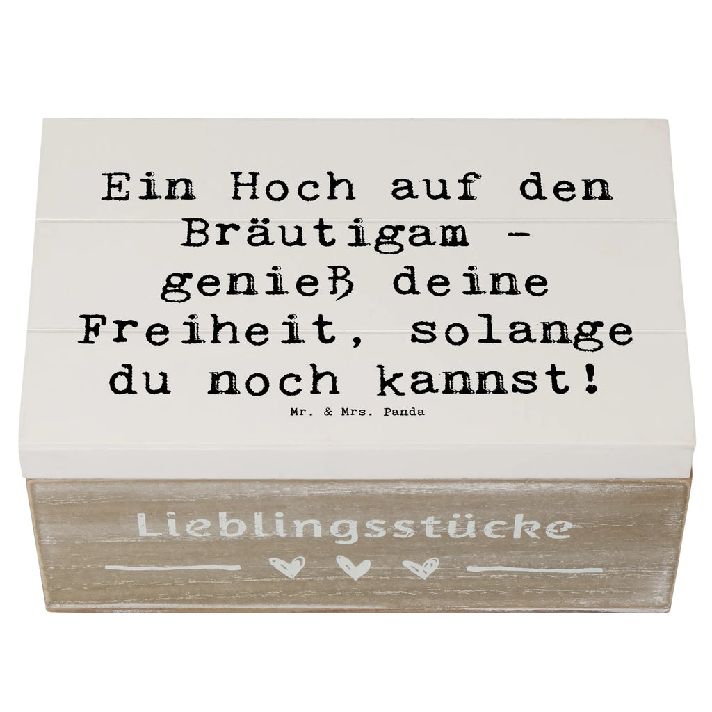 Holzkiste Ein Hoch auf den Bräutigam - genieß deine Freiheit, solange du noch kannst! Holzkiste, Kiste, Schatzkiste, Truhe, Schatulle, XXL, Erinnerungsbox, Erinnerungskiste, Dekokiste, Aufbewahrungsbox, Geschenkbox, Geschenkdose, Hochzeit, Hochzeitsgeschenk, Ehe, Hochzeitsfeier, Trauung, Trauungsgeschenk, Hochzeitskarte, Verlobungsfeier, Verlobungsgeschenk, Hochzeitsgeschenkideen, Hochzeitsgeschenke für Brautpaar