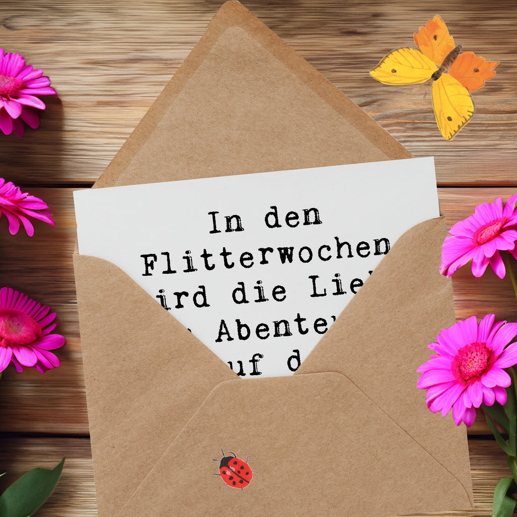 Deluxe Karte Spruch Flitterwochen Abenteuer Karte, Grußkarte, Klappkarte, Einladungskarte, Glückwunschkarte, Hochzeitskarte, Geburtstagskarte, Hochwertige Grußkarte, Hochwertige Klappkarte, Hochzeit, Hochzeitsgeschenk, Ehe, Hochzeitsfeier, Trauung, Trauungsgeschenk, Verlobungsfeier, Verlobungsgeschenk, Hochzeitsgeschenkideen, Hochzeitsgeschenke für Brautpaar