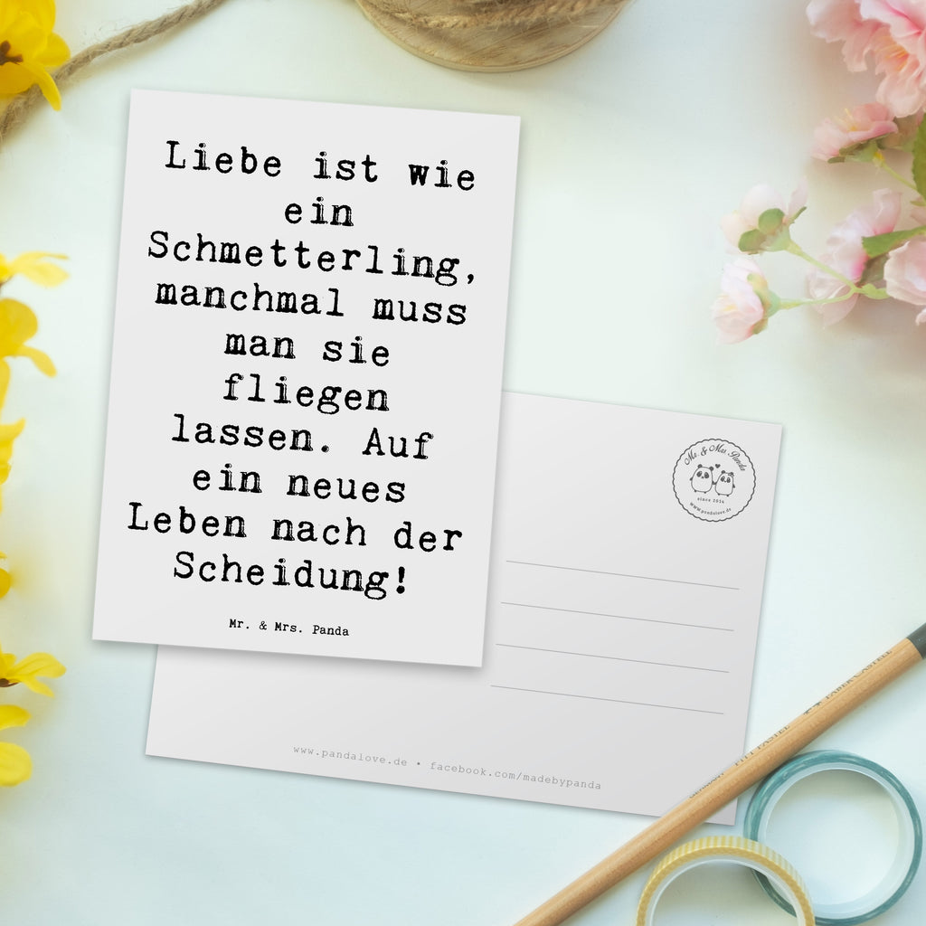 Postkarte Liebe ist wie ein Schmetterling, manchmal muss man sie fliegen lassen. Auf ein neues Leben nach der Scheidung! Postkarte, Karte, Geschenkkarte, Grußkarte, Einladung, Ansichtskarte, Geburtstagskarte, Einladungskarte, Dankeskarte, Ansichtskarten, Einladung Geburtstag, Einladungskarten Geburtstag, Hochzeit, Hochzeitsgeschenk, Ehe, Hochzeitsfeier, Trauung, Trauungsgeschenk, Hochzeitskarte, Verlobungsfeier, Verlobungsgeschenk, Hochzeitsgeschenkideen, Hochzeitsgeschenke für Brautpaar