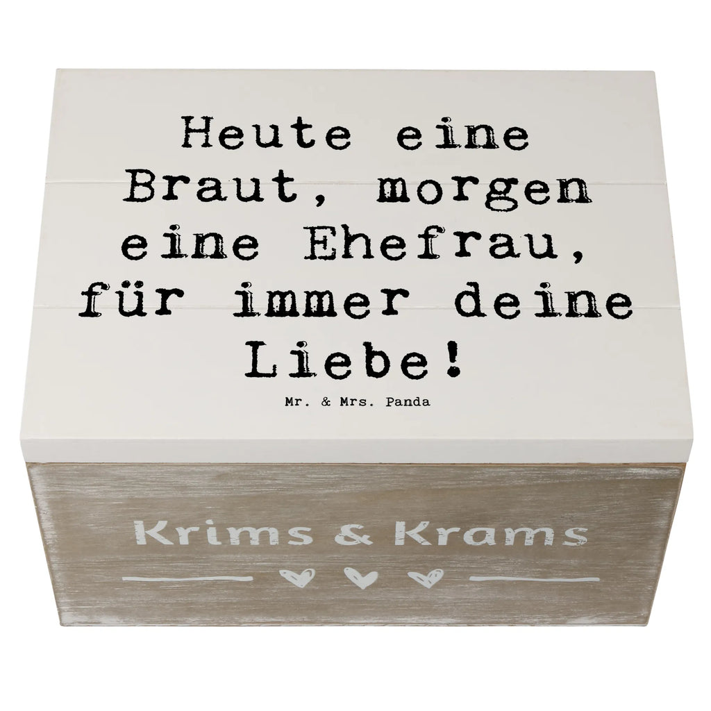 Holzkiste Heute eine Braut, morgen eine Ehefrau, für immer deine Liebe! Holzkiste, Kiste, Schatzkiste, Truhe, Schatulle, XXL, Erinnerungsbox, Erinnerungskiste, Dekokiste, Aufbewahrungsbox, Geschenkbox, Geschenkdose, Hochzeit, Hochzeitsgeschenk, Ehe, Hochzeitsfeier, Trauung, Trauungsgeschenk, Hochzeitskarte, Verlobungsfeier, Verlobungsgeschenk, Hochzeitsgeschenkideen, Hochzeitsgeschenke für Brautpaar