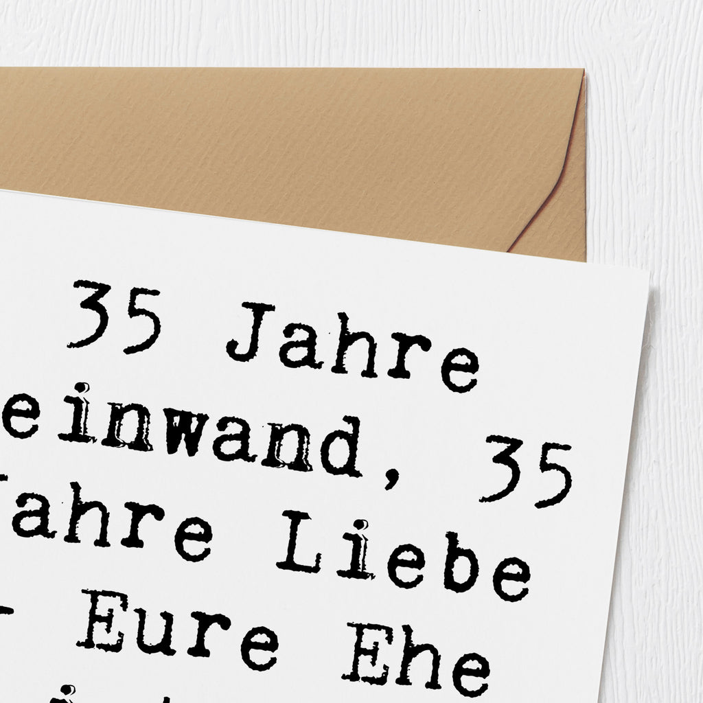 Deluxe Karte Spruch 35. Hochzeitstag Leinwandhochzeit Karte, Grußkarte, Klappkarte, Einladungskarte, Glückwunschkarte, Hochzeitskarte, Geburtstagskarte, Hochwertige Grußkarte, Hochwertige Klappkarte, Hochzeit, Hochzeitsgeschenk, Ehe, Hochzeitsfeier, Trauung, Trauungsgeschenk, Verlobungsfeier, Verlobungsgeschenk, Hochzeitsgeschenkideen, Hochzeitsgeschenke für Brautpaar