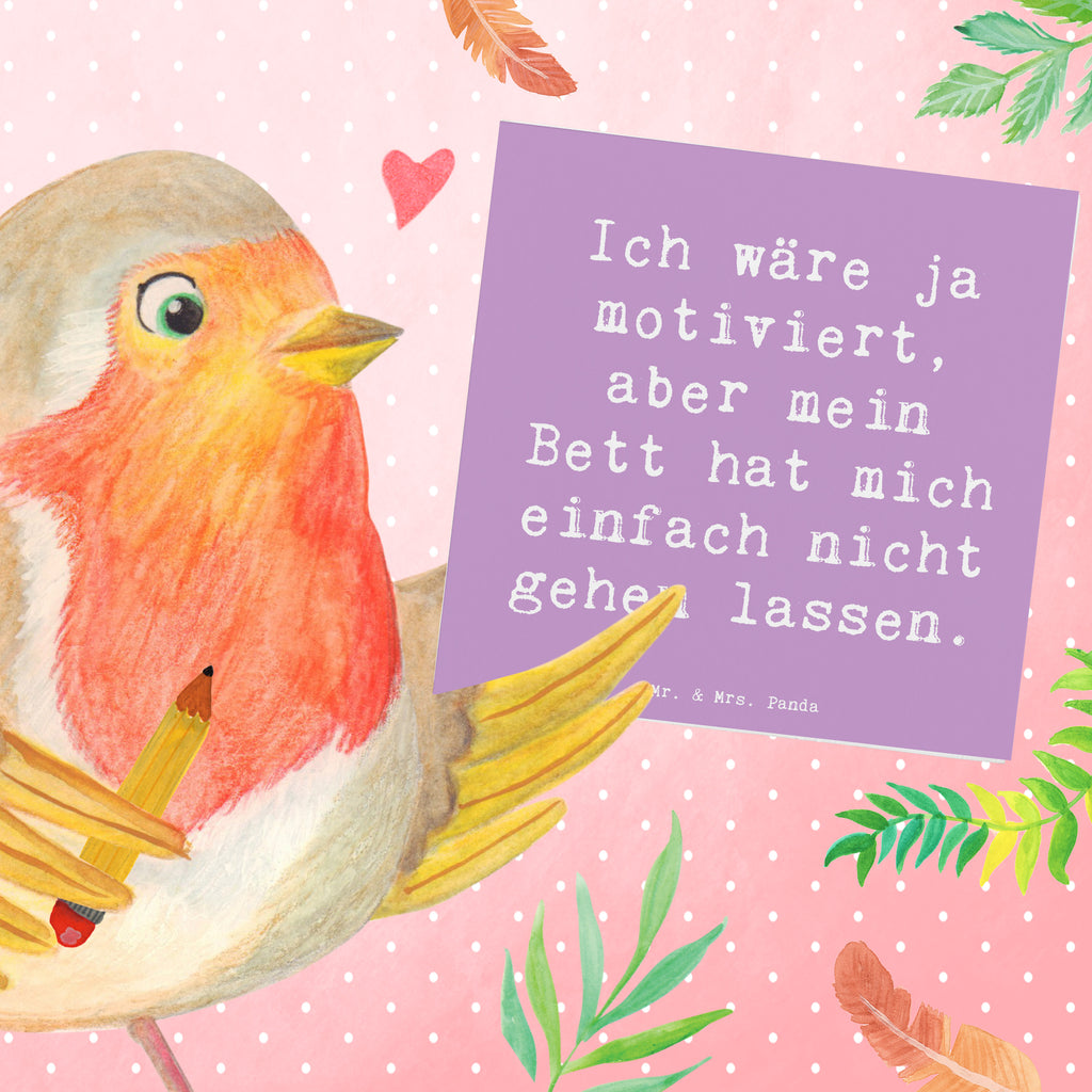 Deluxe Karte Spruch Motivationsbett Karte, Grußkarte, Klappkarte, Einladungskarte, Glückwunschkarte, Hochzeitskarte, Geburtstagskarte, Hochwertige Grußkarte, Hochwertige Klappkarte