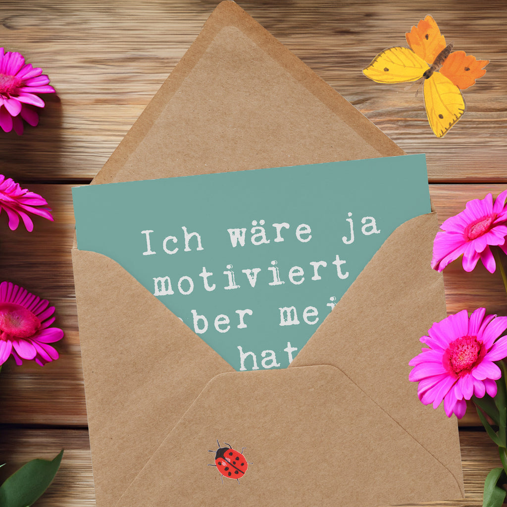 Deluxe Karte Spruch Motivationsbett Karte, Grußkarte, Klappkarte, Einladungskarte, Glückwunschkarte, Hochzeitskarte, Geburtstagskarte, Hochwertige Grußkarte, Hochwertige Klappkarte