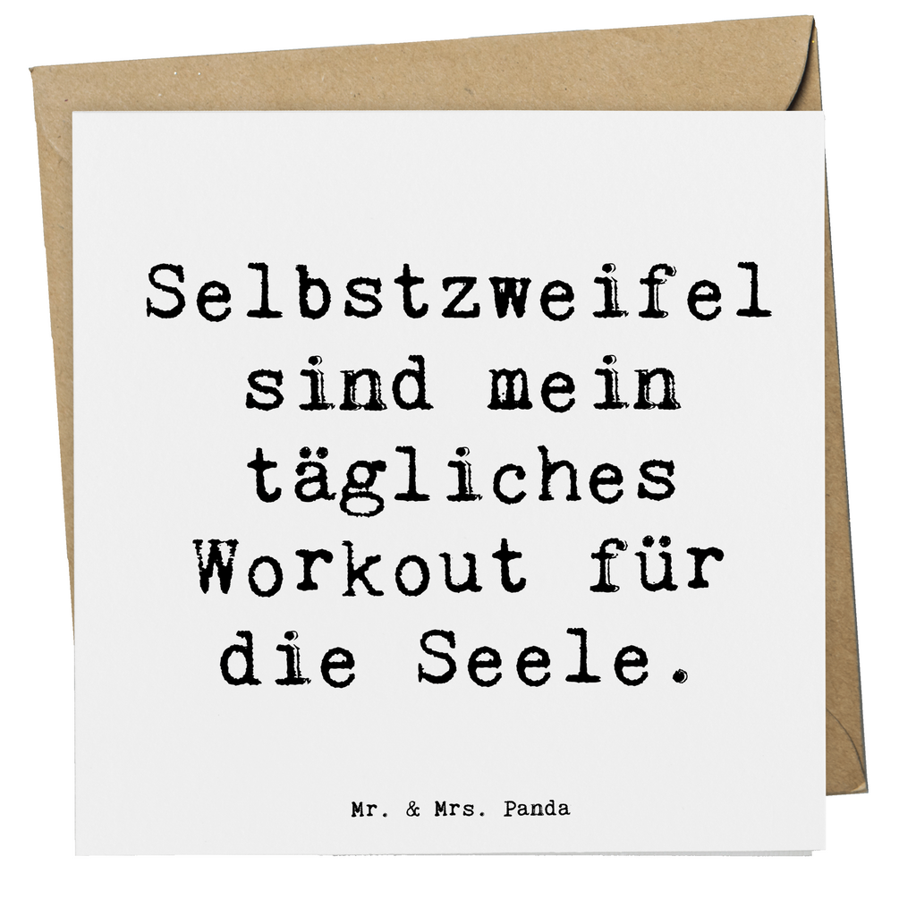 Deluxe Karte Spruch Selbstzweifel Workout Karte, Grußkarte, Klappkarte, Einladungskarte, Glückwunschkarte, Hochzeitskarte, Geburtstagskarte, Hochwertige Grußkarte, Hochwertige Klappkarte